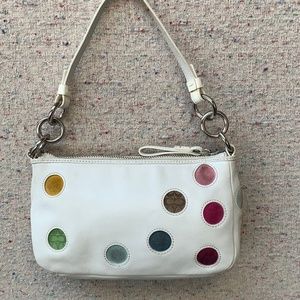 SOLD 💕Coach 3677 Mini White Leather Multi Color